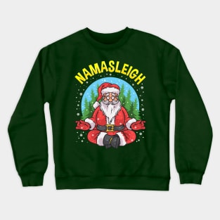 Yoga Santa Claus Namasleigh Meditate Meditation Buddha Crewneck Sweatshirt